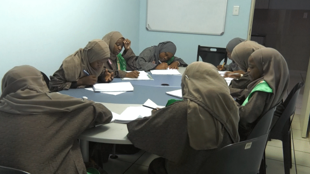annur girls students attending one of their classes